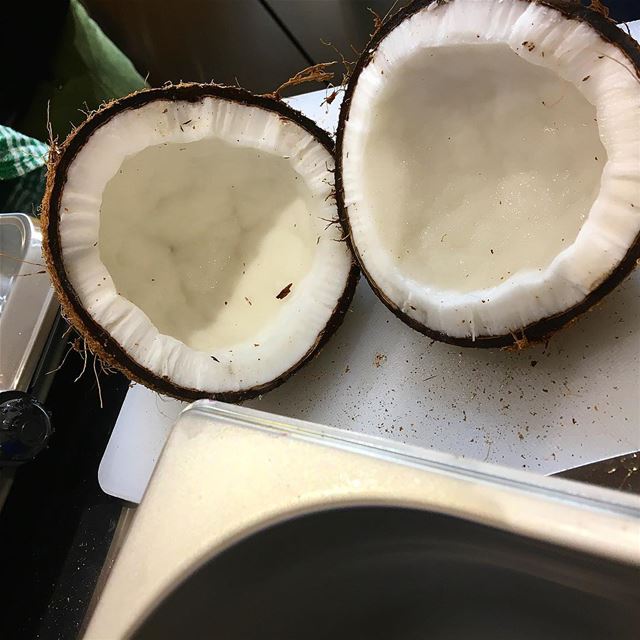 Nothing better than fresh coconut 🌴😍. pokebeirut  food eat yummy... (Beirut, Lebanon)