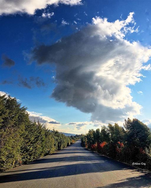 Oh! The Places we can Go..  road  roadtrip  clouds  bluesky  sky  mountain... (West Bekaa)