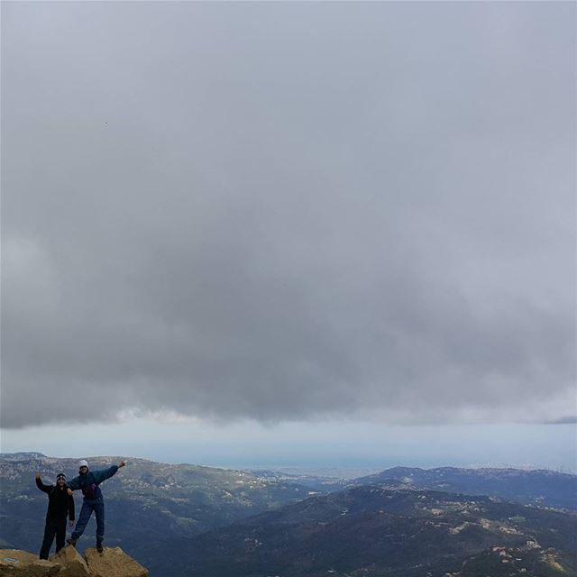 One last pose before the storm hits summit  Lebanon  naturelovers ...