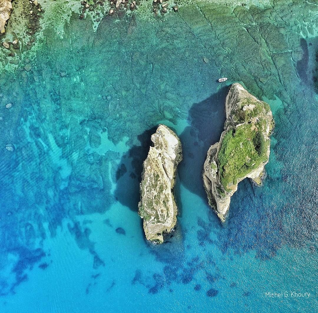 Our famous Raouche Rocks from above... 🙋🏻‍♂️ AboveLebanon  Lebanon ... (Raouche Rock)