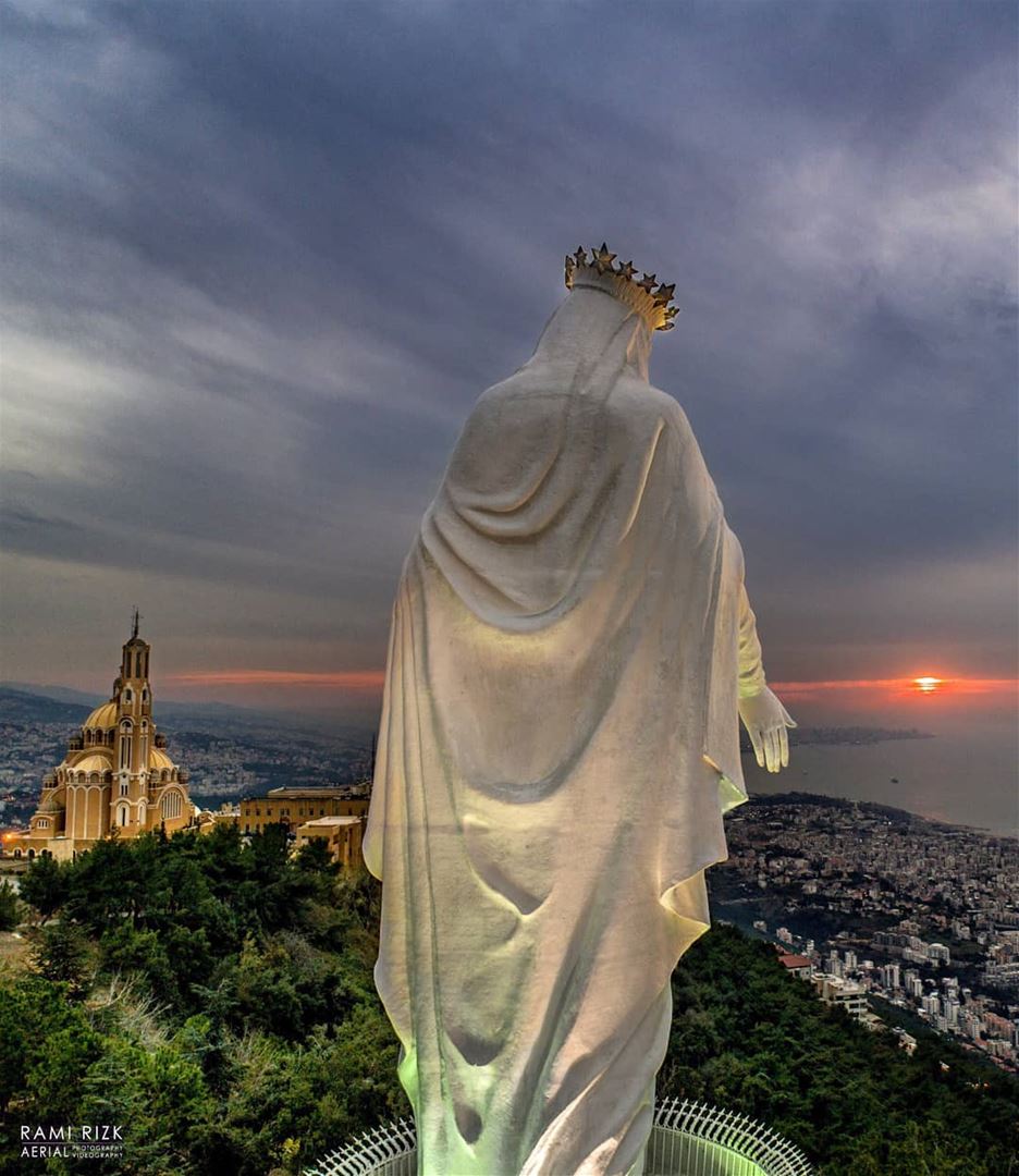 Our Lady Of Lebanon 💙🙏...  lebanon  jounieh  dji  drones  quadcopter... (Our Lady of Lebanon)