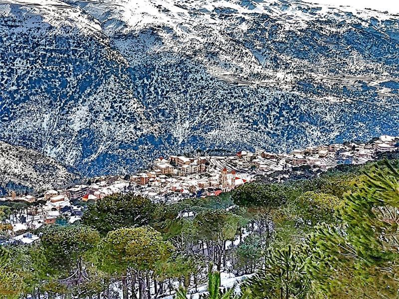 Over and above  baskinta  top  view  mountain  winter  love  snow ... (Kanat Bakich)