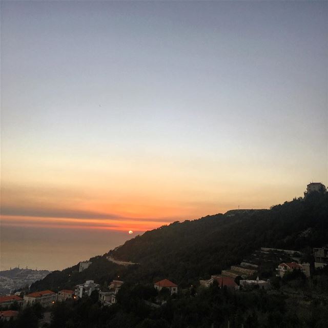 Peace is seeing a sunset 🌅 and knowing who to thank 🙏🏼  sunset ... (El Kfour, Mont-Liban, Lebanon)