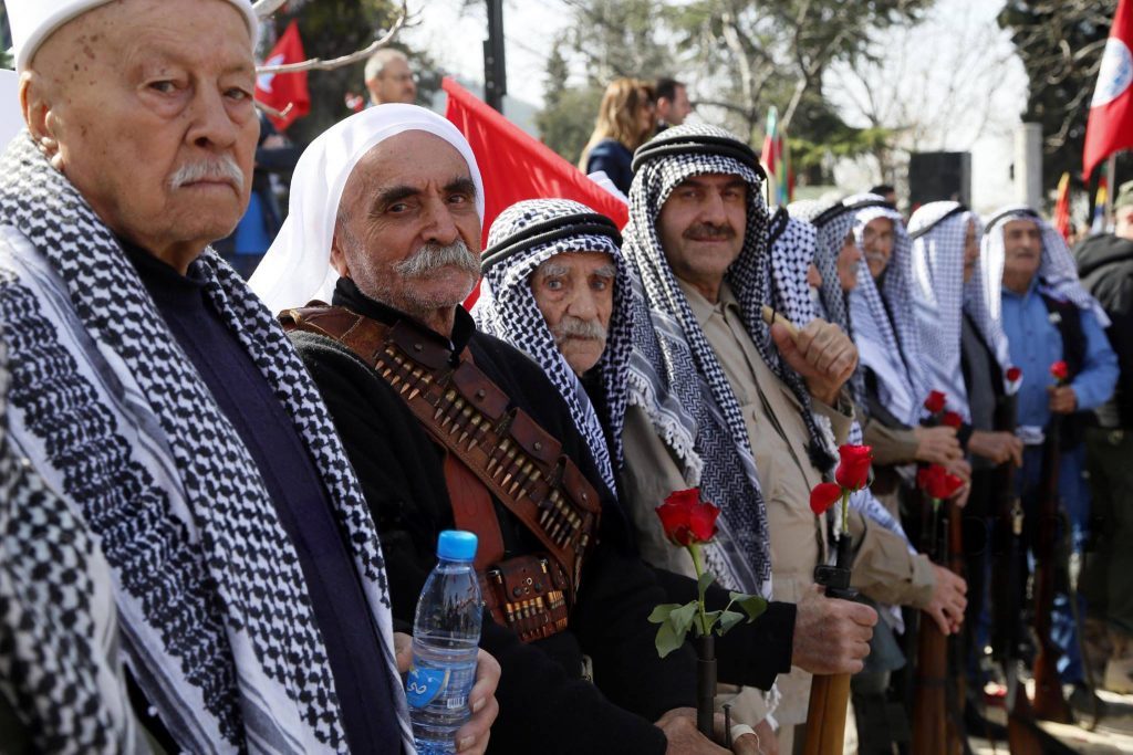 People attend a commemoration ceremony held to mark the 40th death anniversary of Kamal Jumblatt in Moukhtara. (Ratib Al Safadi / Anadolu) via pow.photos