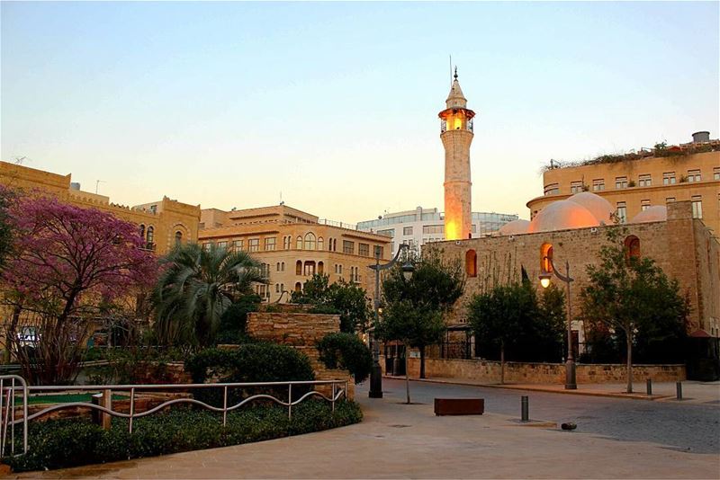  picoftheday tuesday morning lebanon beirut downtown mosque trees road... (Downtown Beirut)