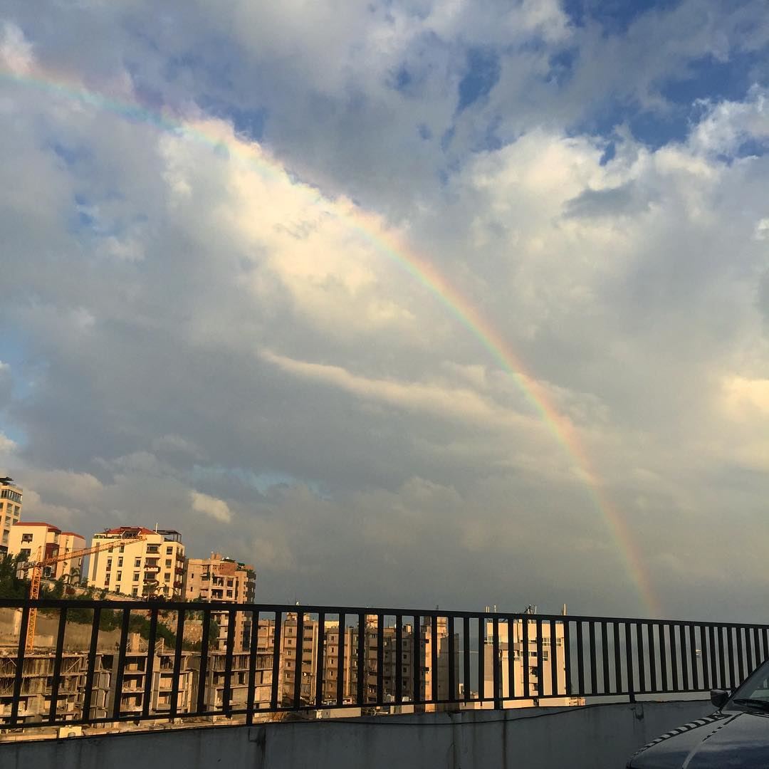 Reasons to wake up early! 🌈 rainbow  cloudy  lebanon ...