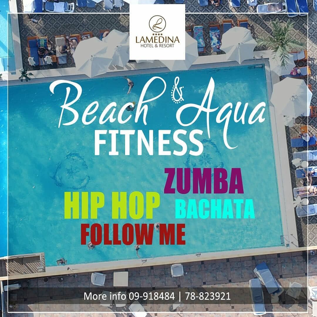 Register for the Beach & Aqua Fitness Classes at Lamedina Hotel, Beach... (Joünié)