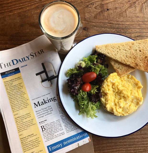 Saturday morning essentials ☕️🍳🗞 (Downtown Beirut)