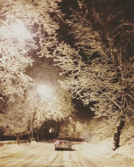  sawfar  lebanon  night  snow  winter ...