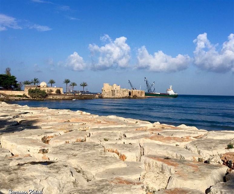  sea  castle  nostalgia  old  clouds  saida ...