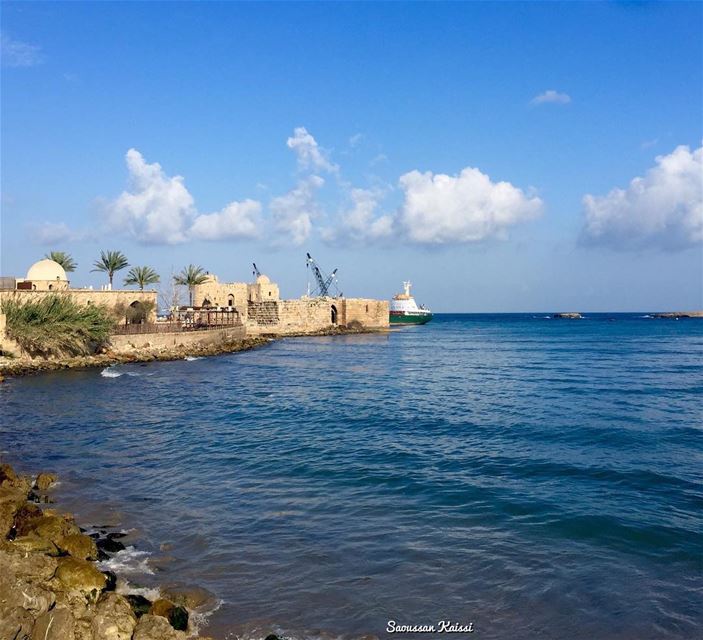  sea  castle  saida  lebanon  blue  nostalgia  old ...