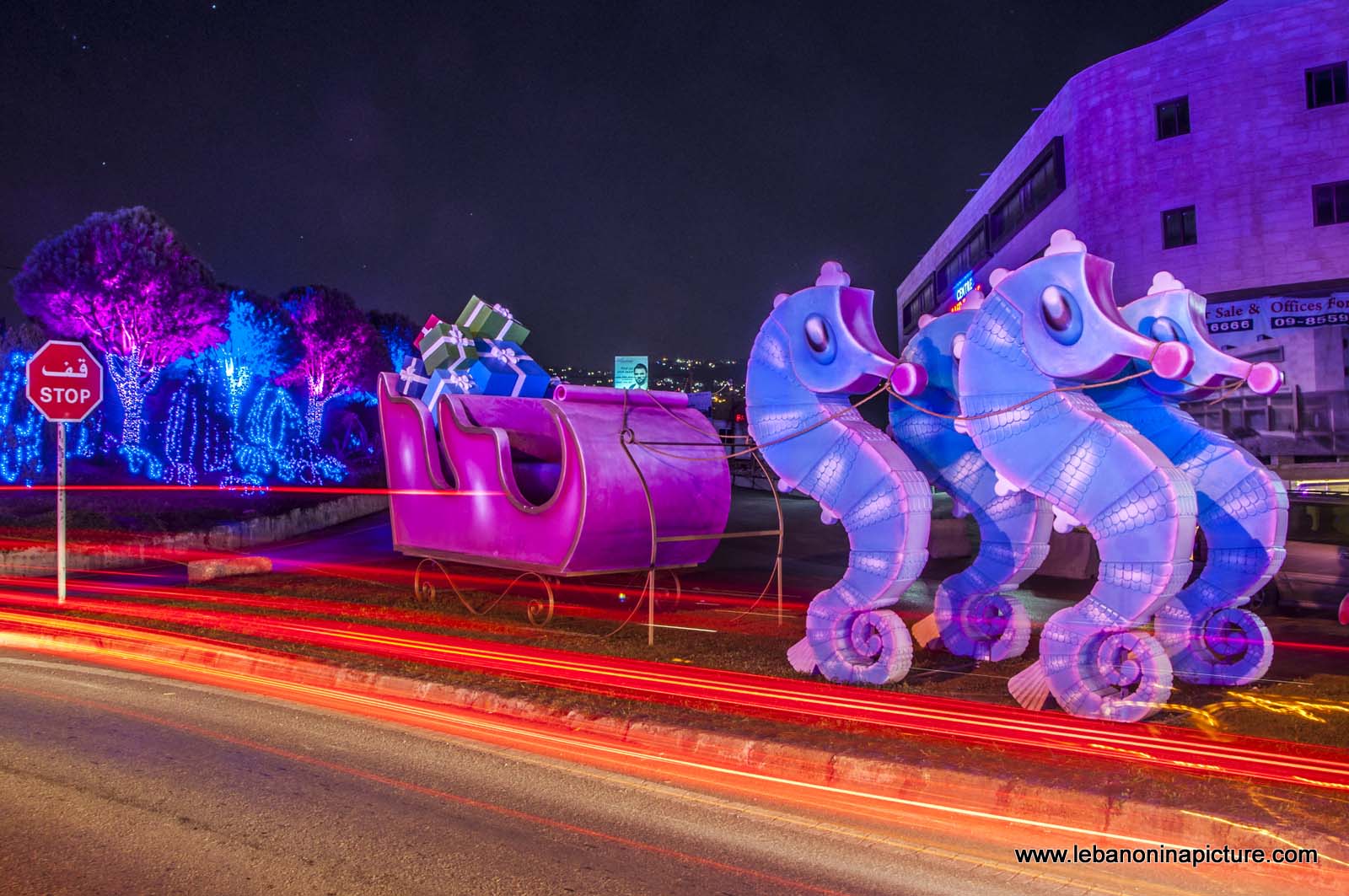 Sea Horses Pulling a Cart - Christmas Decorations Tabarja and Kfaryasine (Tabarja, Kesrwan, Lebanon)