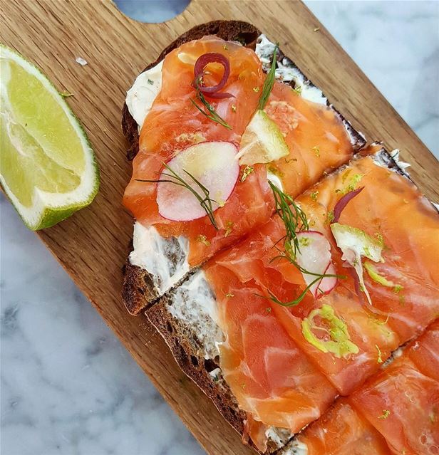 Smoked Salmon Wasabi Tartine at @lapetitetablelb (La Petite Table - LB)