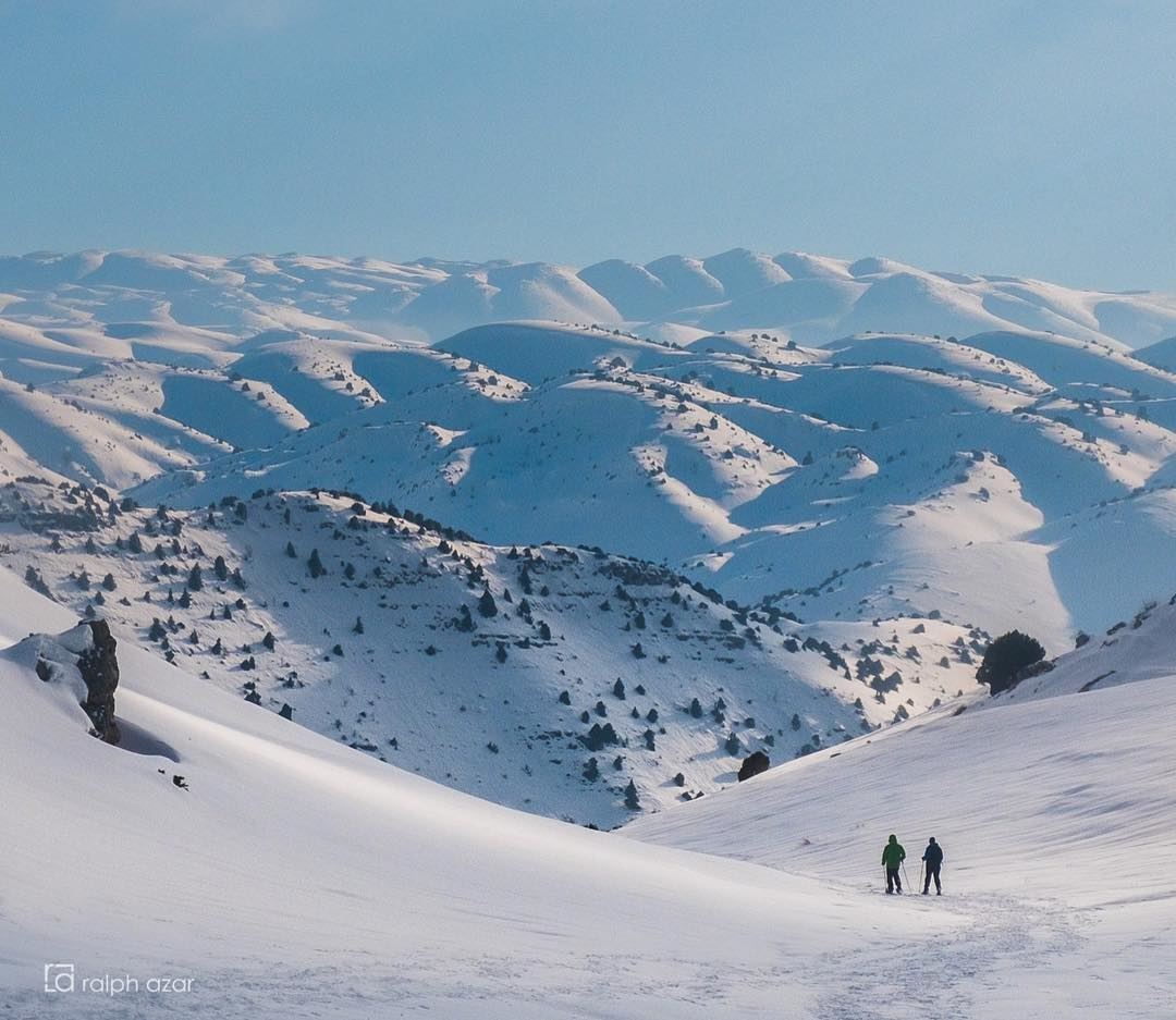 Snowshoeing in the Mejdel Akoura highlands. mountains  lebanon ... (El Mejdel, Mont-Liban, Lebanon)
