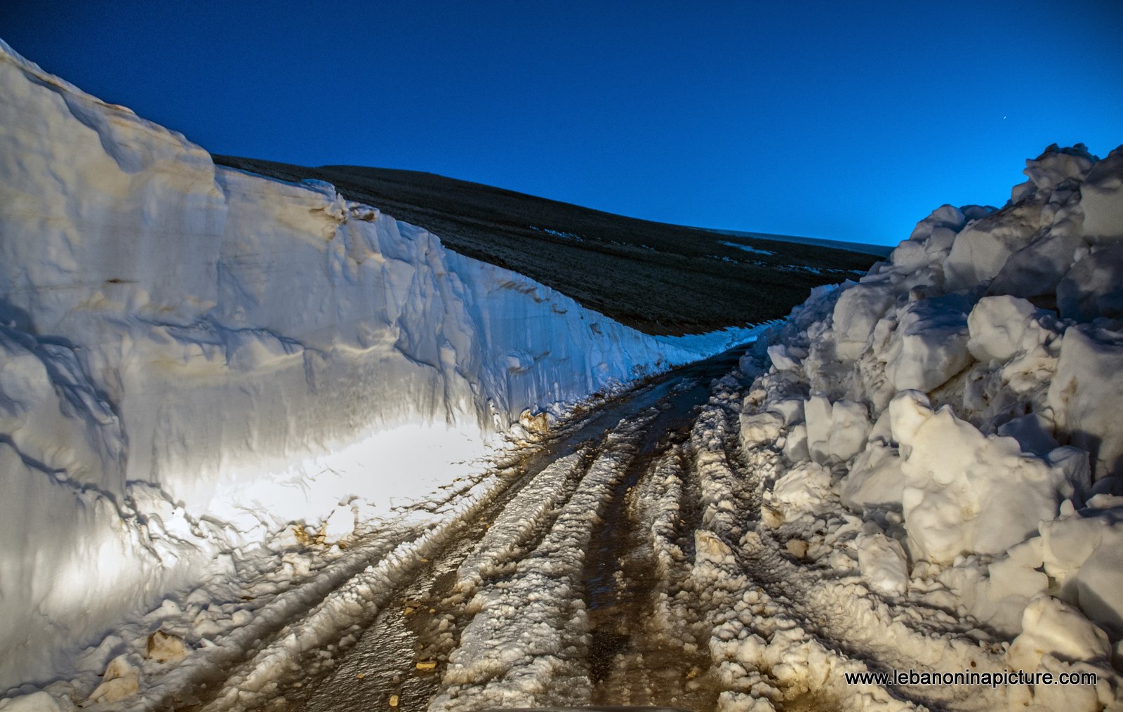 Snowy Road in May (Jabal El Adib, North Lebanon)