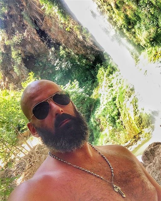 Spending my birthday with mother nature❤️  me  river  waterfall  lebanon ... (Bsetin L3essi)