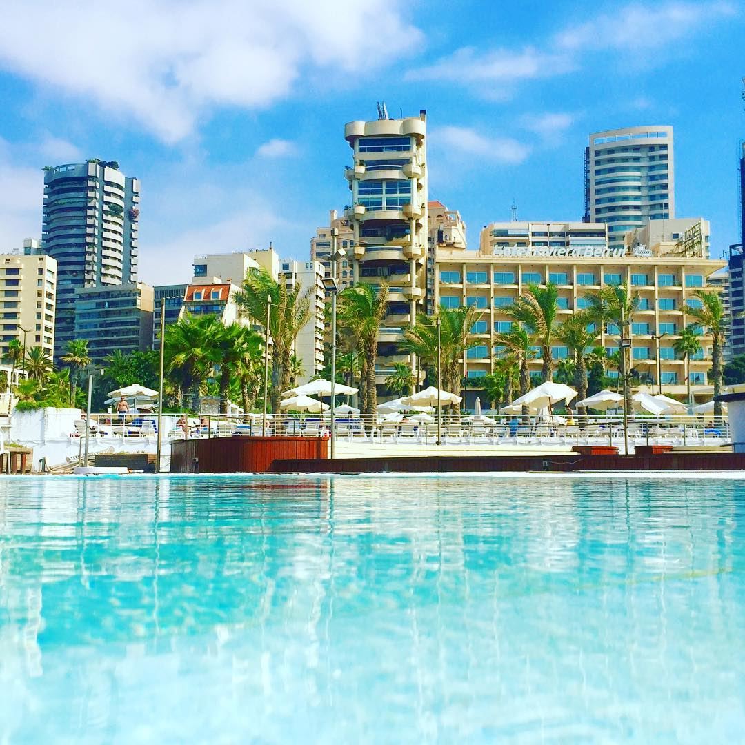  summer  throwback  tb  pool  beach  chilling  swimming  fun  city ... (Riviera Hotel & Beach Lounge Beirut)