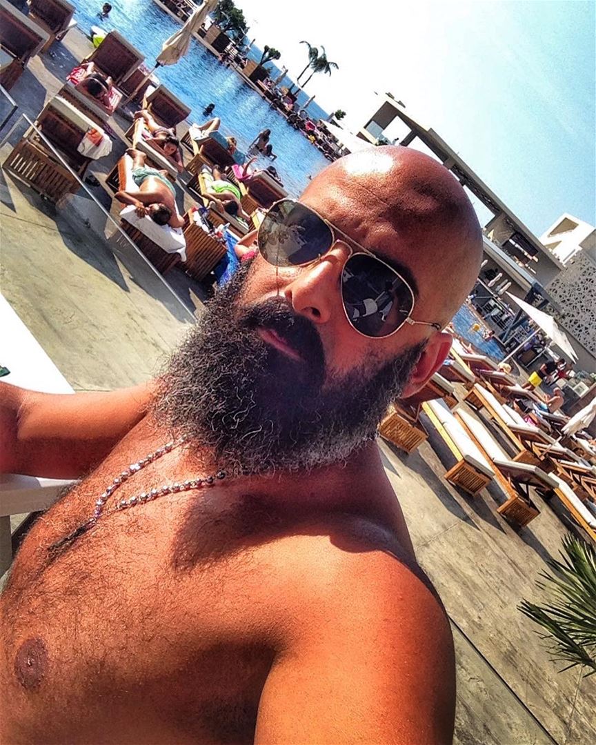 Sun and Sun...  beach  summer  lebanon🇱🇧  lebanon  beard  bearded  sun ... (Whitelace)