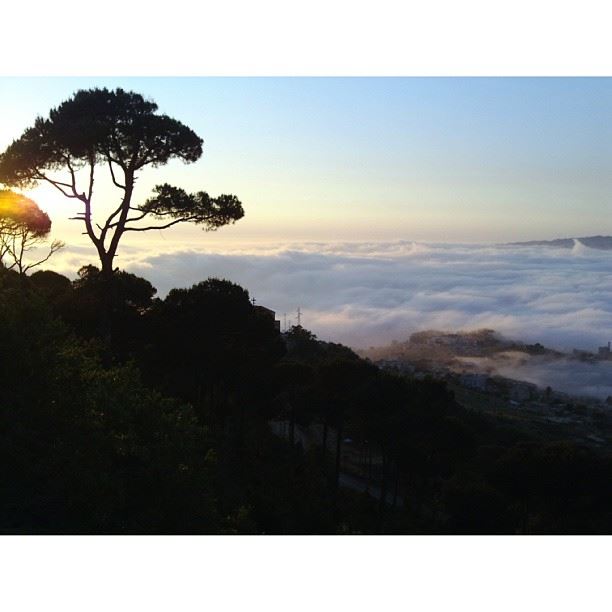 Sunse + Fog invading Chouaya - Taken From Dhour Choueir  insta_lebanon ...