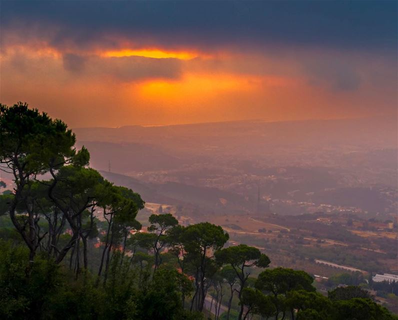 Sunset Aley mountains lebanon landscape nature clouds lebanon_hdr...