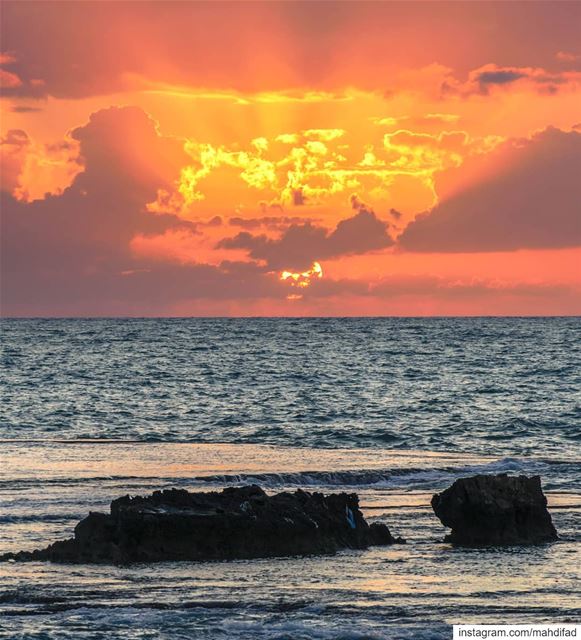  Sunset Byblos clouds sea lebanon Pysglb Nature Landscape Photography... (Byblos, Lebanon)