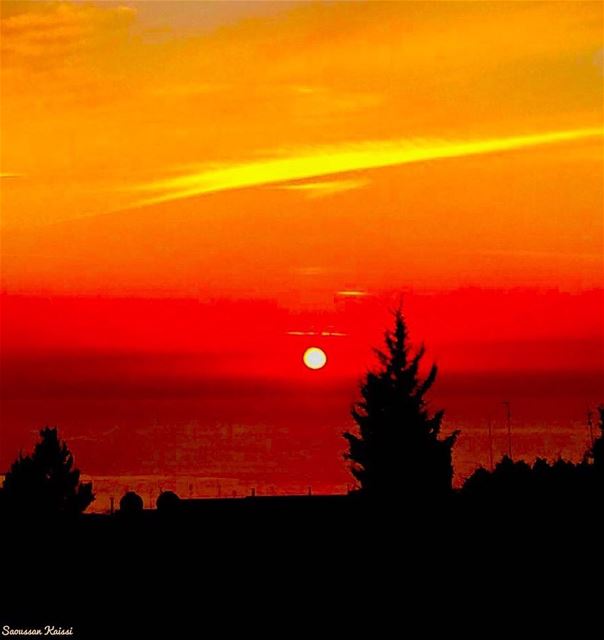  sunset  colors  red  black  orange  sea ...