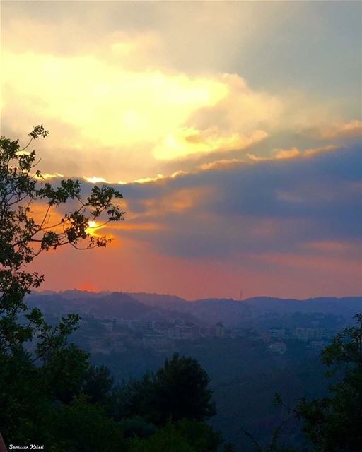  sunset  mountains  sky  clouds  colors  nostalgia ...