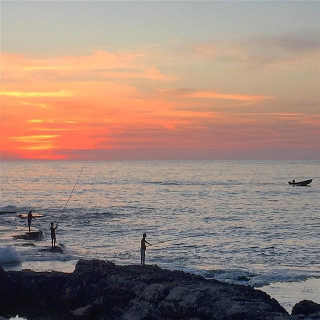  sunset  sea  fishing  boat  nature  naturelovers  naturecolors ... (Beirut, Lebanon)