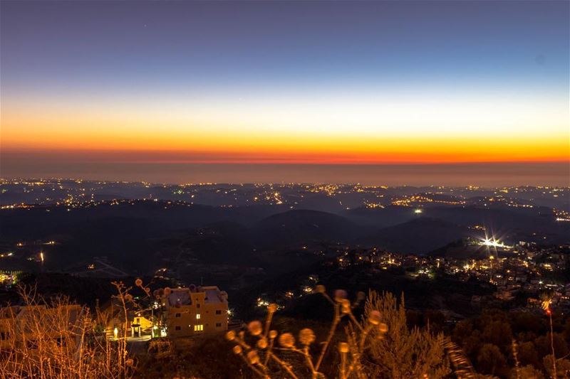 Sunset southern twilight landscape nature colourful sky sightseeing... (Jarjou`, Al Janub, Lebanon)