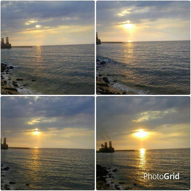 sunset suncoucherdesoleil mediterraneansea seaclouds cloudy reflection (Kaslik)