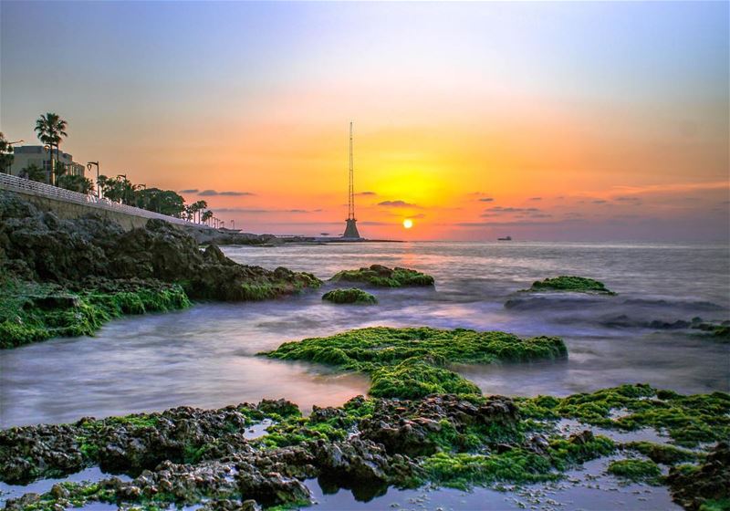 Sunset sunshine Beirut Lebanon landscape Nature loves_lebanon... (Ain El Mreisse, Beyrouth, Lebanon)