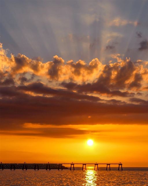 🌅🌅....... Sunset sunshine clouds sea nature landscape... (Beirut, Lebanon)