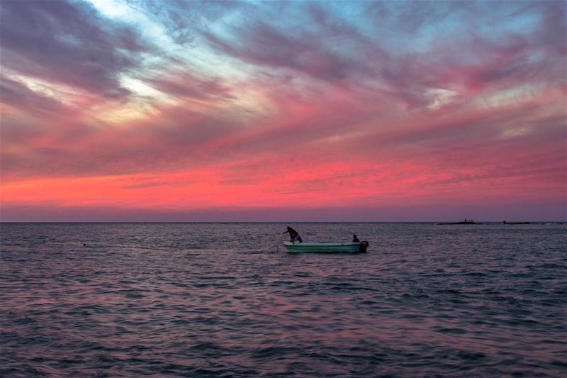 Sunset twilight Beirut Sea nature landscape lebanon lebanon_hdr... (Beirut, Lebanon)