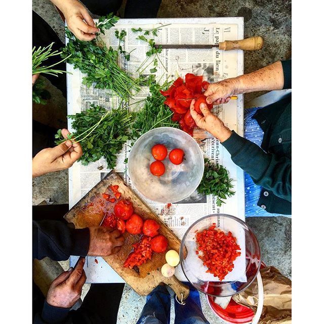 Tabbouleh in the making liveauthentic beitsetteh (Zeitoun Keserwan)