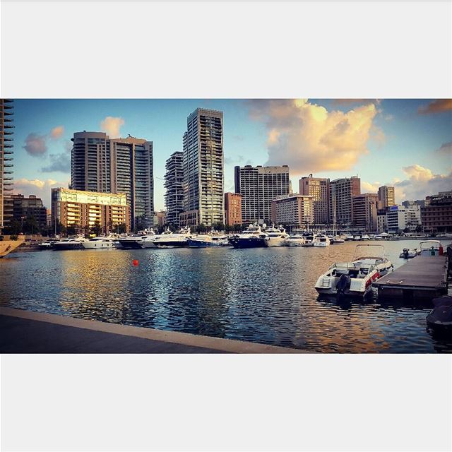 @tatiana_chahine urbanism skyscrapers sunset boats yachts tb travel... (Zaitunay Bay)