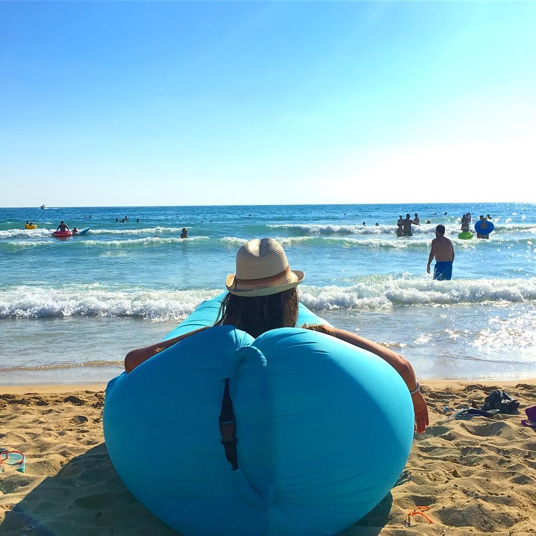 Thank you @gadgetboxme for this comfy couch 💙  tyre  beach ... (Tyre, Lebanon)