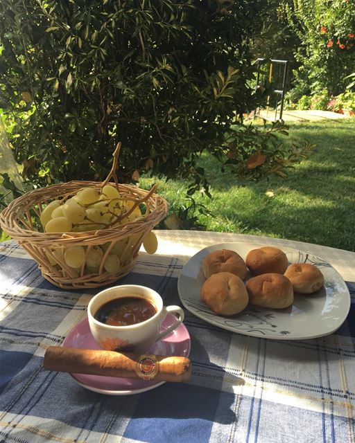 That's How I'm starting my day. Good morning.🌞 fruit cigar cigars coffee... (Zahlé, Lebanon)