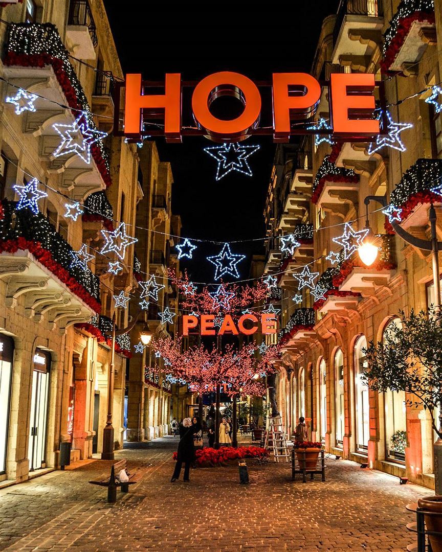 The beautiful evenings of Beirut Downtown  livelovebeirut. Christmas is... (Beirut, Lebanon)