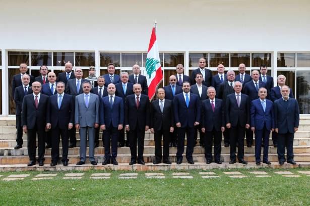 The first session of the new Lebanese government in the Baabda Palace