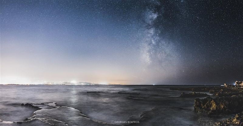 The Galactic Center of the Milky Way in one composition with the Lebanese...