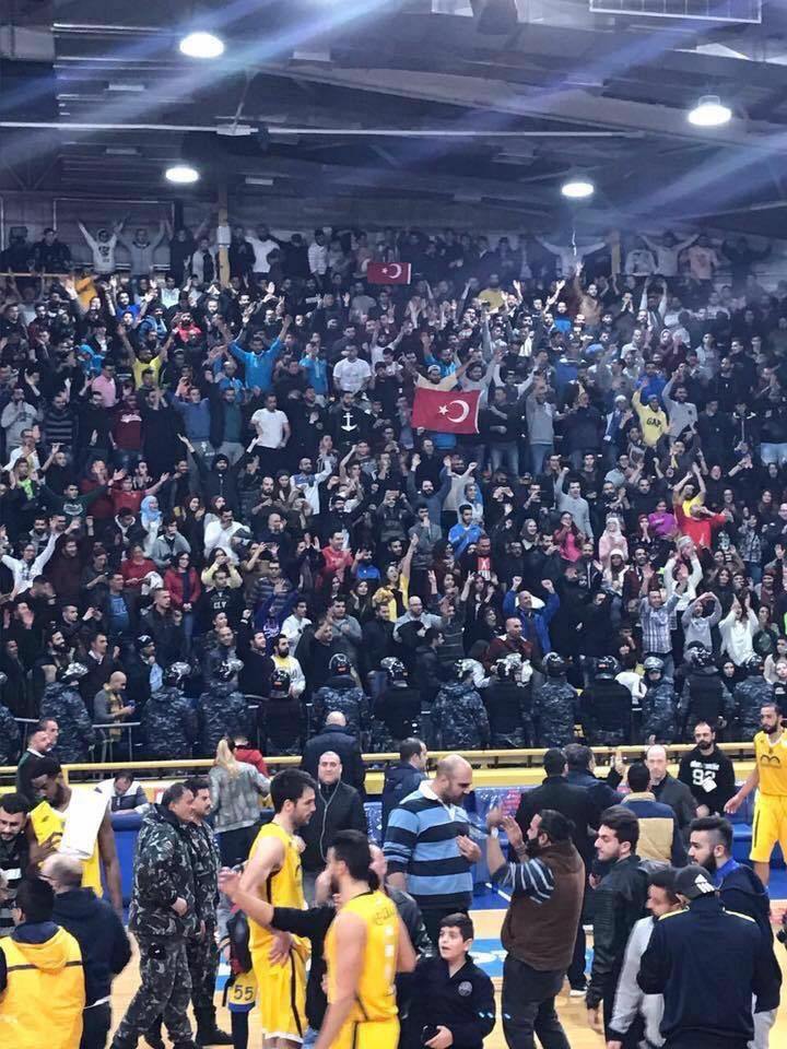 The LBF fined Riyadi and banned their fans from attending a game after Turkish flags were raised and disrespectful slogans were chanted during their encounter with Homenetmen