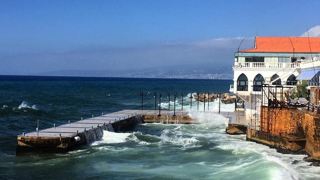 The sound of waves crashing on the shore is one of  the most Relaxing... (Beirut, Lebanon)