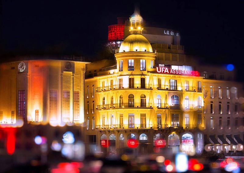 The UFA building in downtown Beirut this evening.By @digital_hermit ... (DownTown, Beirut)