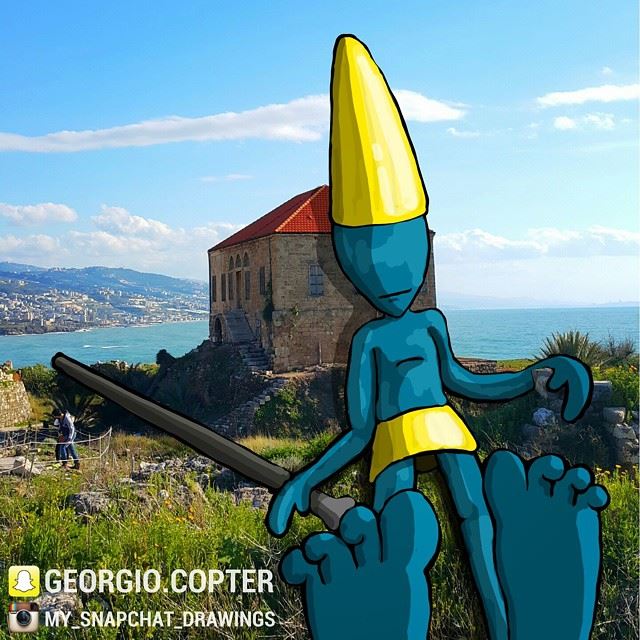 This house located in BYBLOS has been and will be around for ages under the protection of the Pheonecian soldier always by its side. livelovebyblos by @my_snapchat_drawings