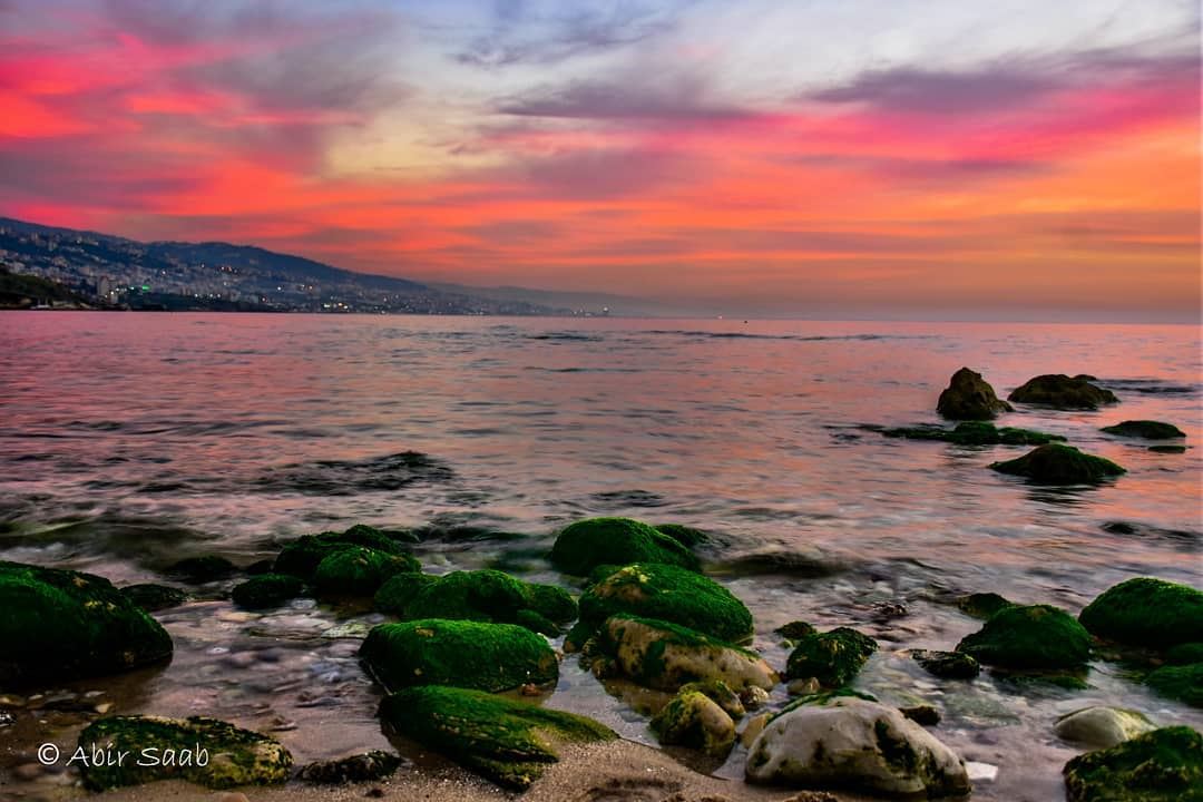 This kind of magical sunsets.. lebanon  jbeil  beach  sunset ... (Byblos, Lebanon)