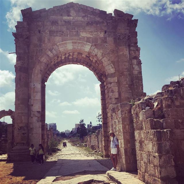 Throwback 🔙to this moment ...feeling small against something so huge and... (Roman ruins in Tyre)