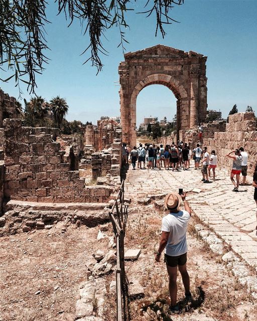 Tiny people in big places  Beirut architecture nature iamatraveler... (Roman ruins in Tyre)