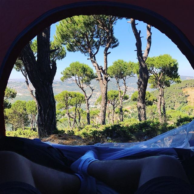 Waking up to this🏕 (Baskinta, Lebanon)