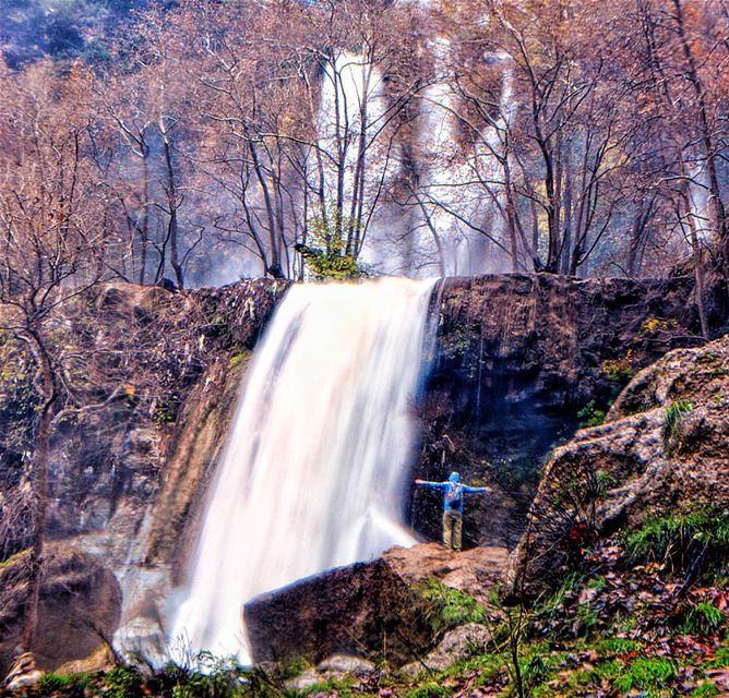  waterfall nature adventure trees winter cold wild river landscape... (Kfar Helda)