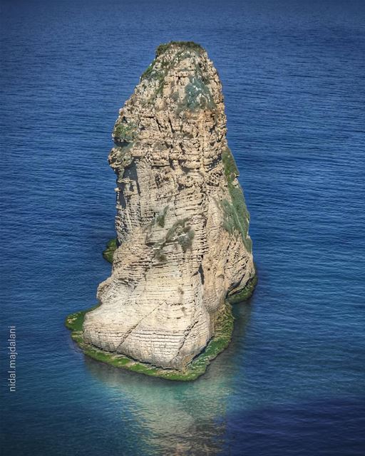 When even the Pigeon Rock blooms with different shades of green in the... (Raouche Rock , Beirut , Lebanon)